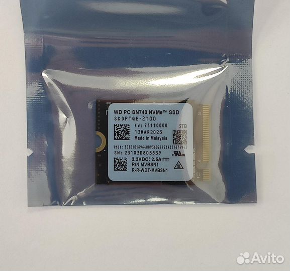 SSD m2 Western Digital SN740 2TB m.2 2230 Nvme