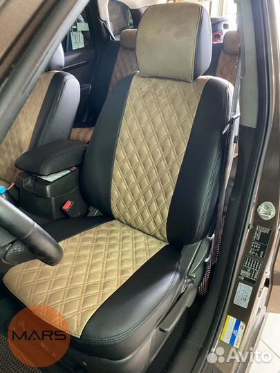 Авточехлы для Hyundai Santa Fe из экокожи