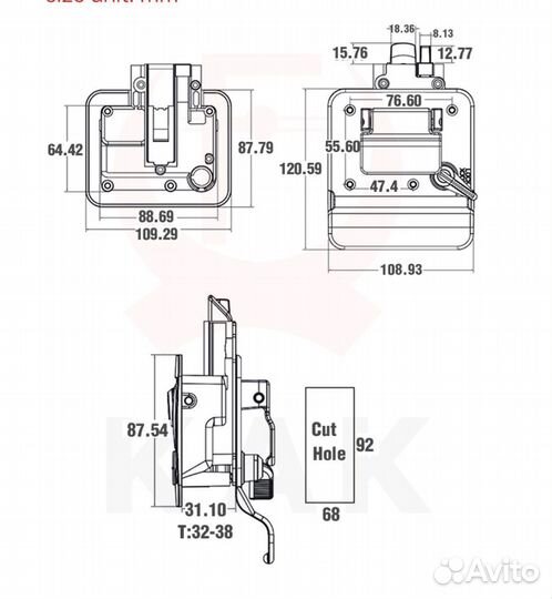 Дверная ручка с замком для кемпера, автодома