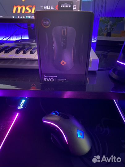 Игровая проводная Мышь с накладками Square