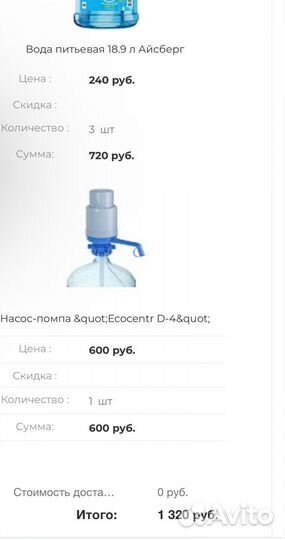 Баллон для воды и помпа