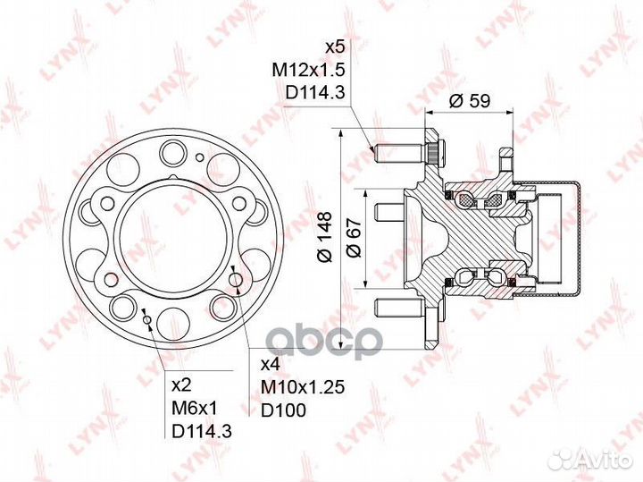 Ступица задняя в сборе с ABS hyundai Elantra(HD