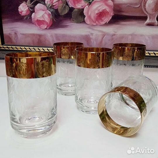 Бокалы рюмки стекло хрусталь СССР Чешское стекло