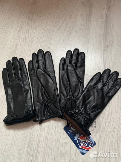 Перчатки женские кожаные