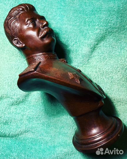 Бюст Сталин Иосиф в Военной форме СССР 1947 бронза