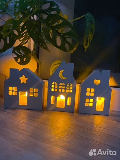 Молд подсвечник домик home love