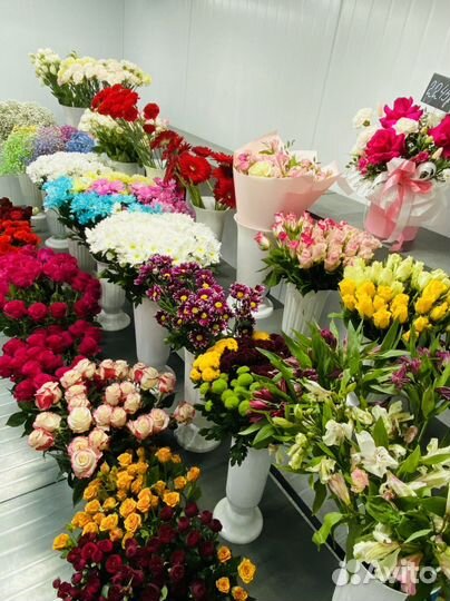 Роза, альстромерия, хризантема и другие цветы