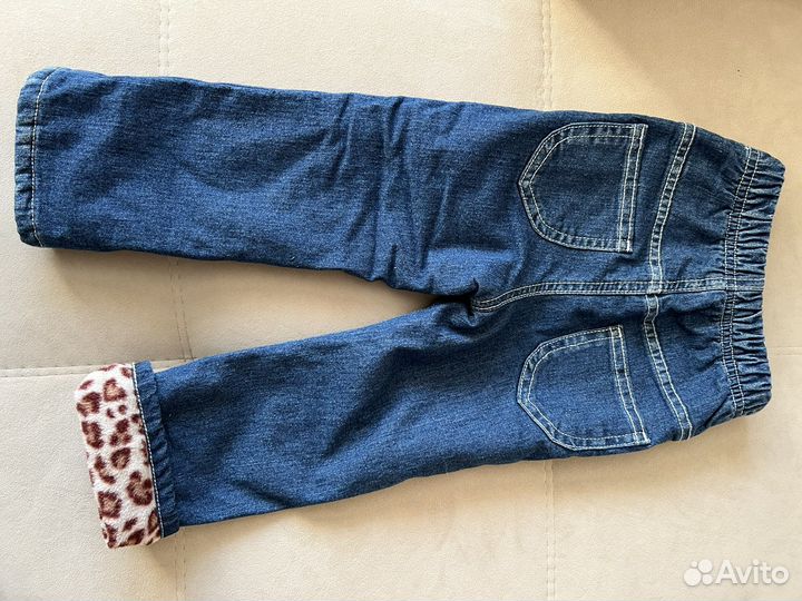 Костюм джинсовый на флисе для девочки, р.92