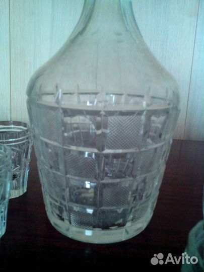 Хрустальный набор Графин с 6 или 12 стопками СССР