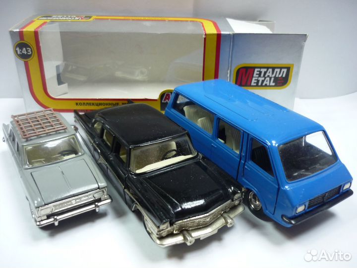 Раф 2203, Москвич 412, газ 13 в масштабе 1:43