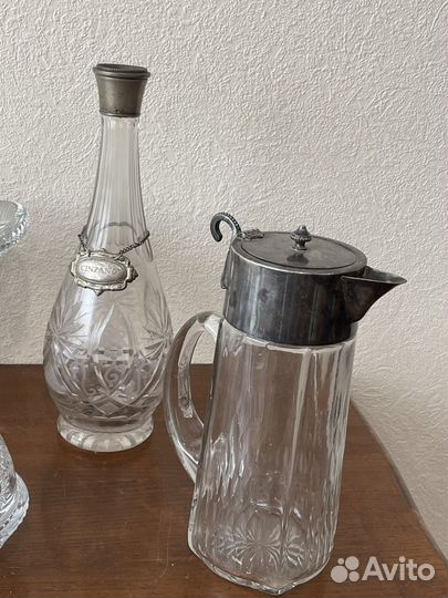 Хрустальные штофы, кувшины, вазы, конфетницы