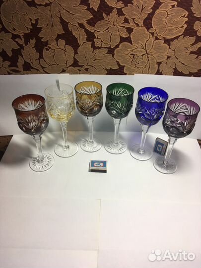 Фужеры цветной хрусталь Югославия(Сербия) 80-е г