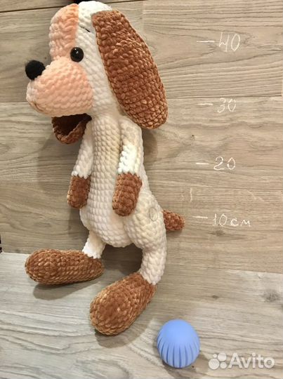 Собака вязаная игрушка ручная работа