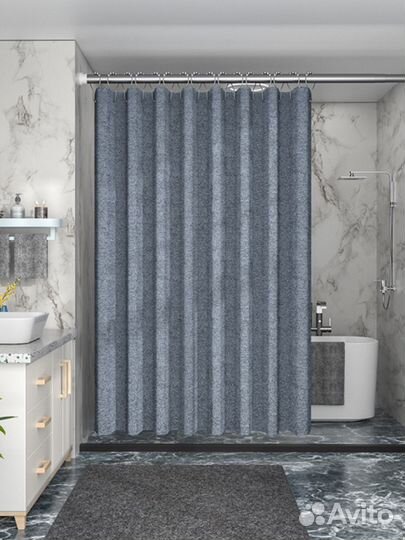 Шторы для ванной лен