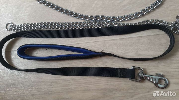 Ошейник удавка поводок железный кожаный