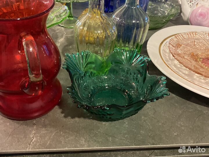 Посуда ссср, лфз, цветное стекло