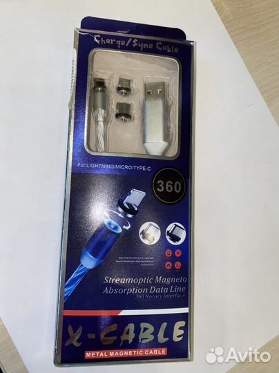 Кабель USB 360 LED(магнитный 360 градусов)