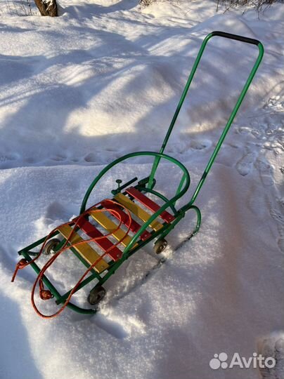 Санки с выдвижными колесами
