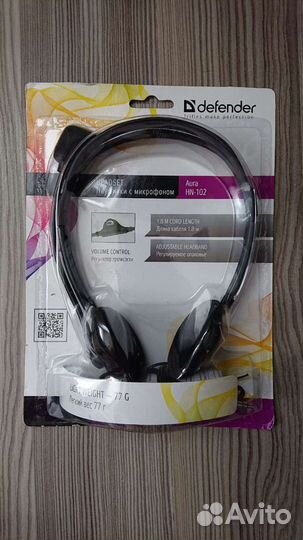 Проводная гарнитура Defender Aura HN-102 черный