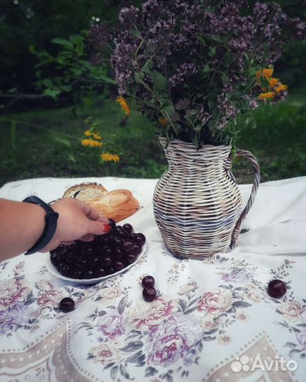 Кувшин плетеный, ваза под цветы