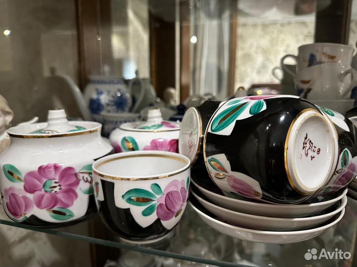 Чайный сервиз вербилки СССР Пионы