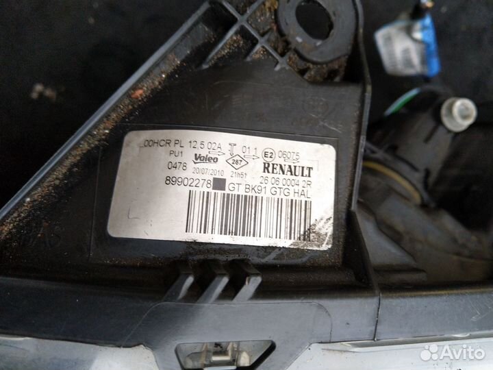 Фара передняя левая рено лагуна 3 GT галоген