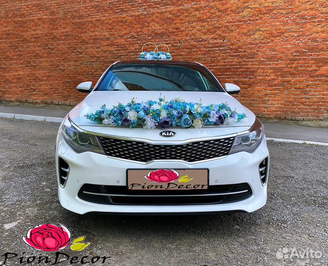 Свадебное украшение на машину №14