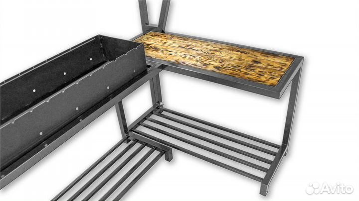 Мангал с печью под казан и крышей