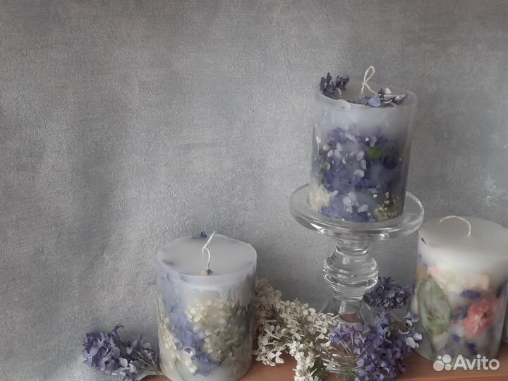 Свеча ботаническая,цветы за стеклом