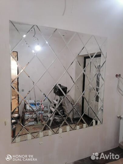 Зеркало 100х100 из серебра