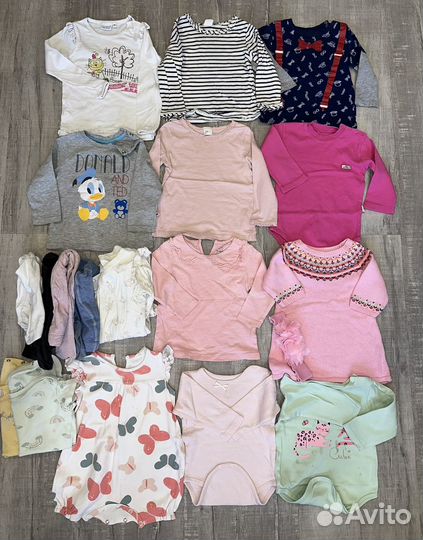 Пакет вещей на девочку 74-80 h&m,gloria jeans