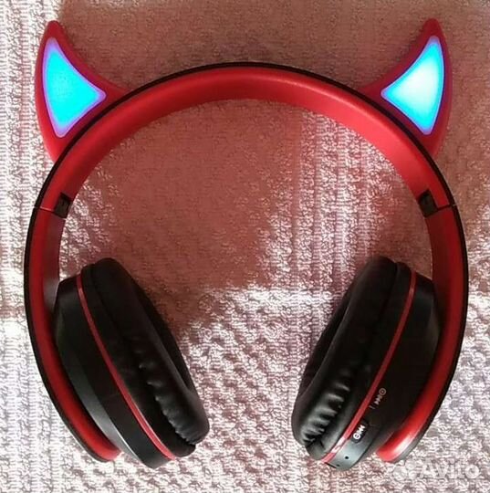 Наушники с ушками, светящиеся, новые