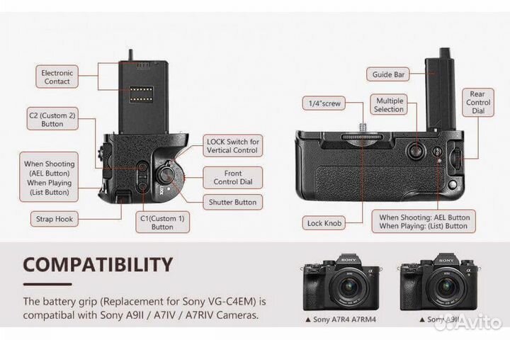 Новая батарейная ручка Gokyo VG-C4EM для Sony A7S3