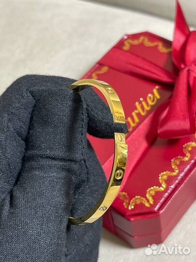Браслет Cartier Love (тонкий, камни) Новинка 2025