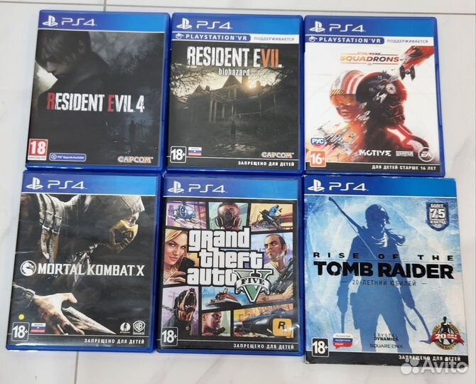 Resident evil, gta, mortal kombat, tomb raider