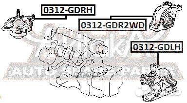 Подушка двигателя зад прав/лев 0312GDR2WD asva