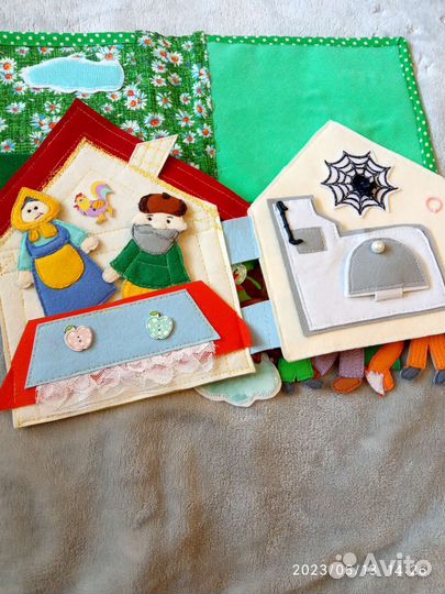 Сказка колобок. Книга из фетра. Ручная работа