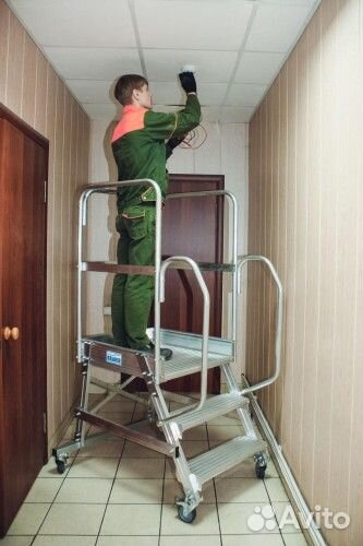 Лестница с платформой krause corda 6 ступеней, передвижная 820044 820044