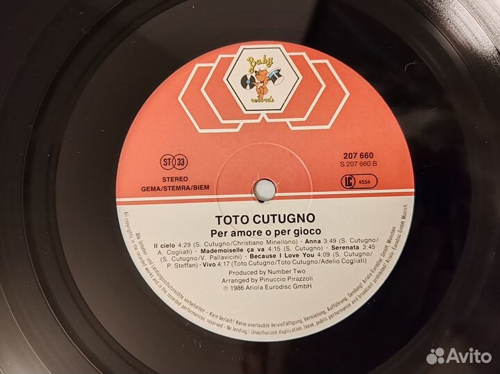 Toto Cutugno – Per Amore O Per Gioco, LP, 1986