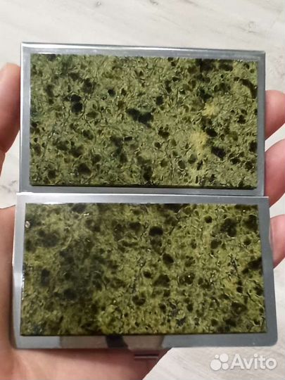 Визитница из натурального змеевика