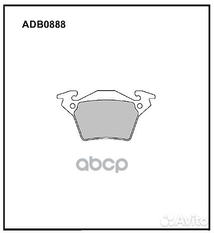 Колодки тормозные дисковые зад ADB0888 alli