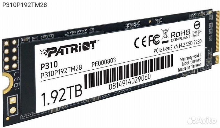 P310P192TM28, Диск SSD patriot P310 M.2 2280 PCIe 3