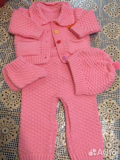 Комплект вязаный до 4х месяцев