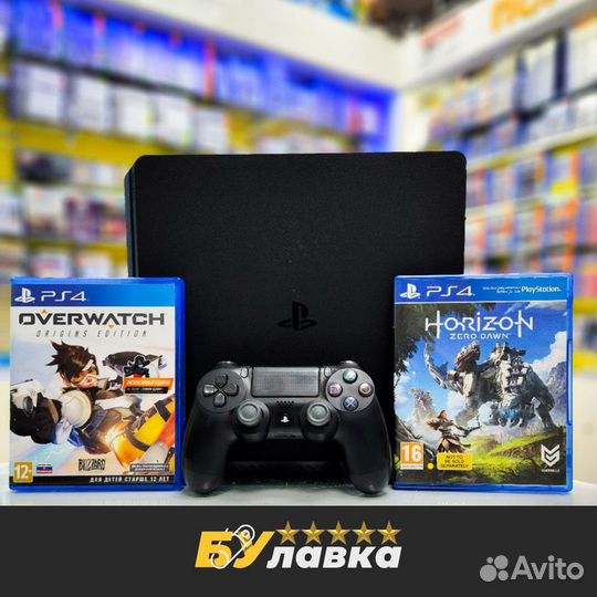 Игровая приставка PS4 Slim + Игры