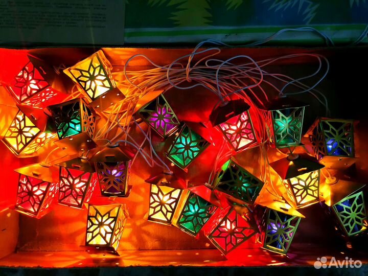 Елочная гирлянда электрогирляндаЗолотой фонарик