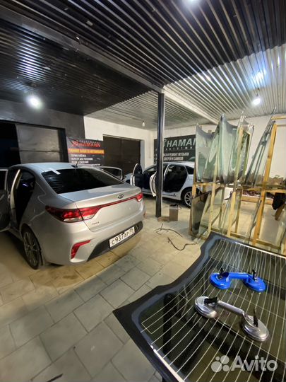 Черные стекла на kia rio