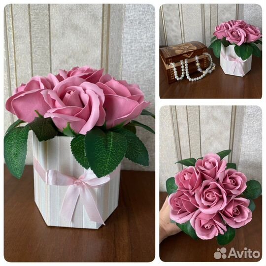 Букет из мыльных роз