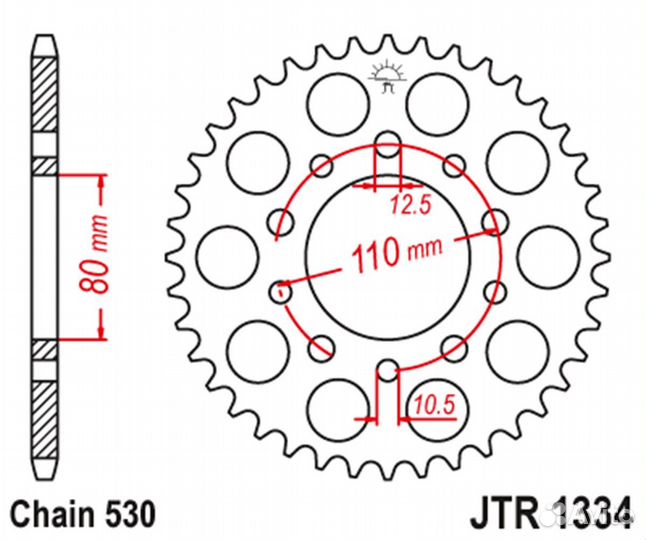 Звезда задняя JT JTR1334.40