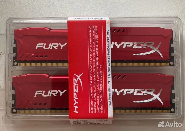Оперативная память DDR3 8gb Kingston HyperX fury