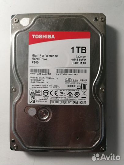 Жесткий диск Toshiba 1Tb